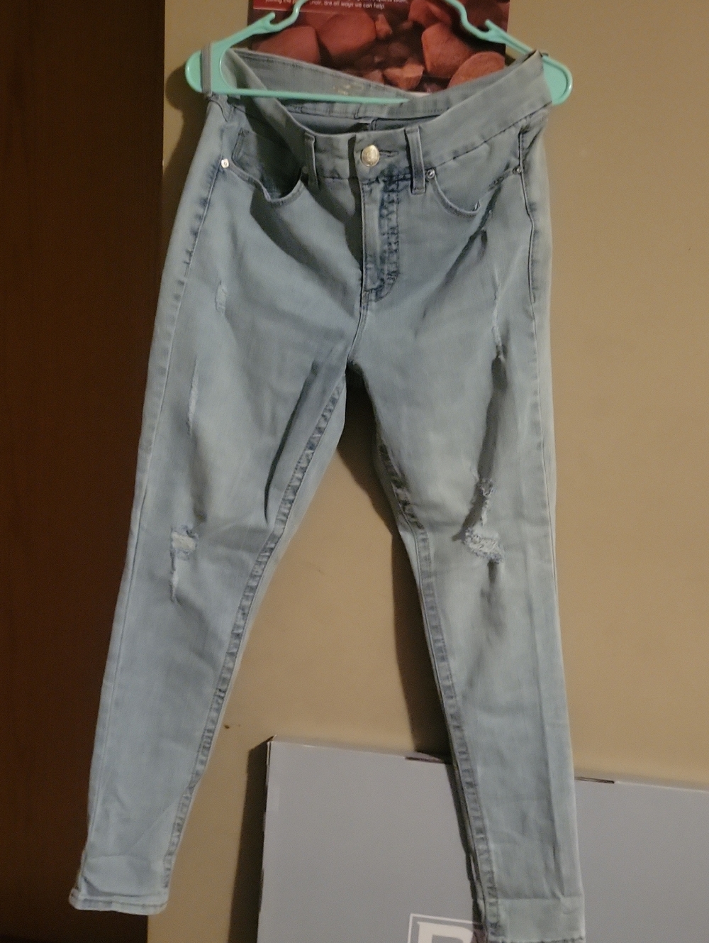 Seven7 Light Blue Distressed Skinny Jeans